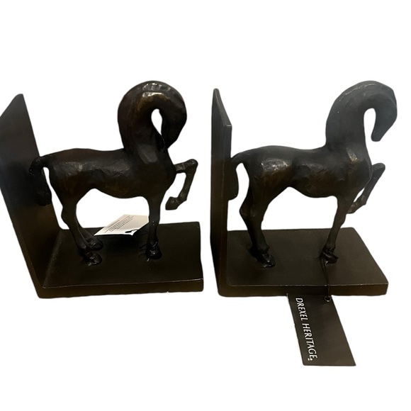 Drexel Heritage Horse Bookends, Industrial Farmhouse Decor, Rustic Bronze Set(2) - Picture 3 of 16